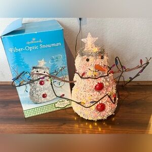 Hallmark Mitford Fiber Optic 17" J.C. Snowman Color Changing Christmas Decor Box